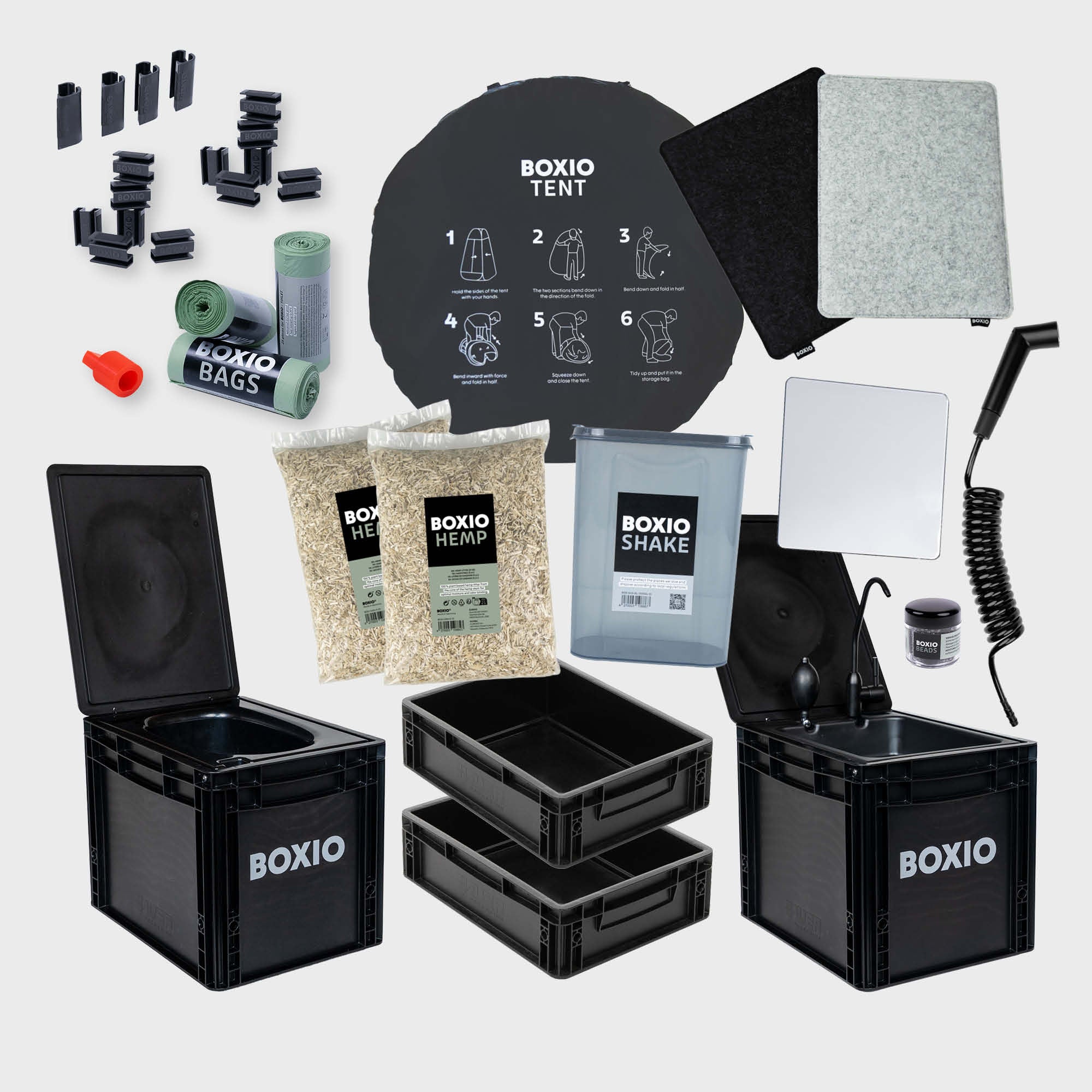 BOXIO SANITARY PLUS XL | Portable Bathroom with TENT