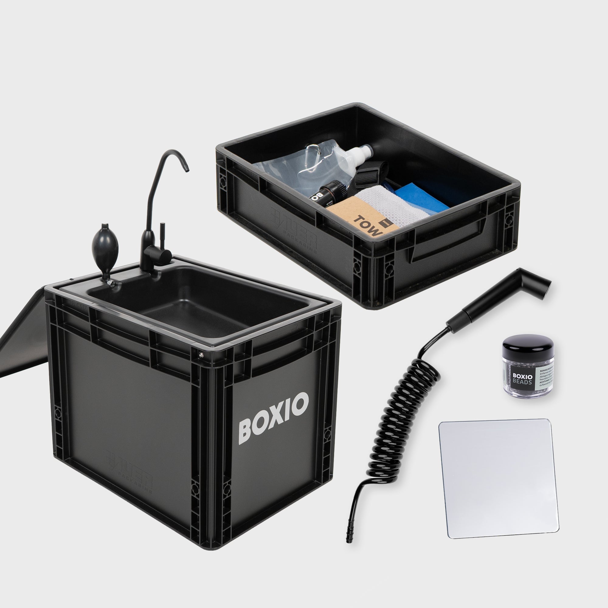 BOXIO WASH XL Max+ I Lavabo da campeggio XL con filtro per l'acqua