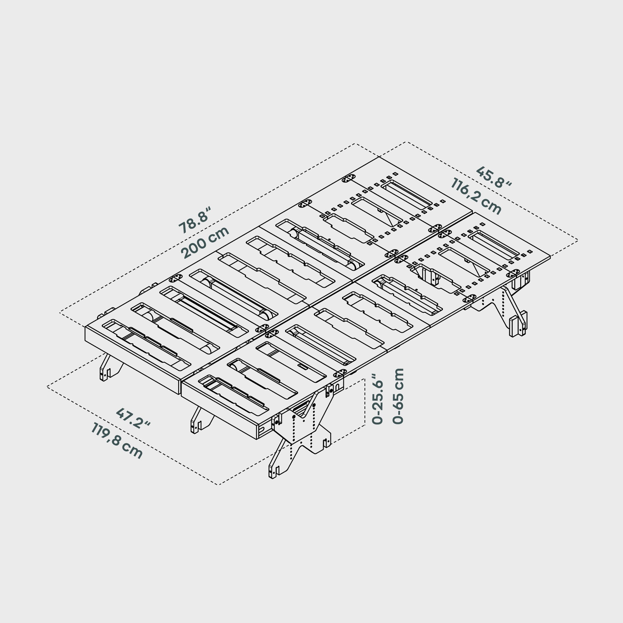 BOXIO RACK BED L I Lettino da campeggio modulare