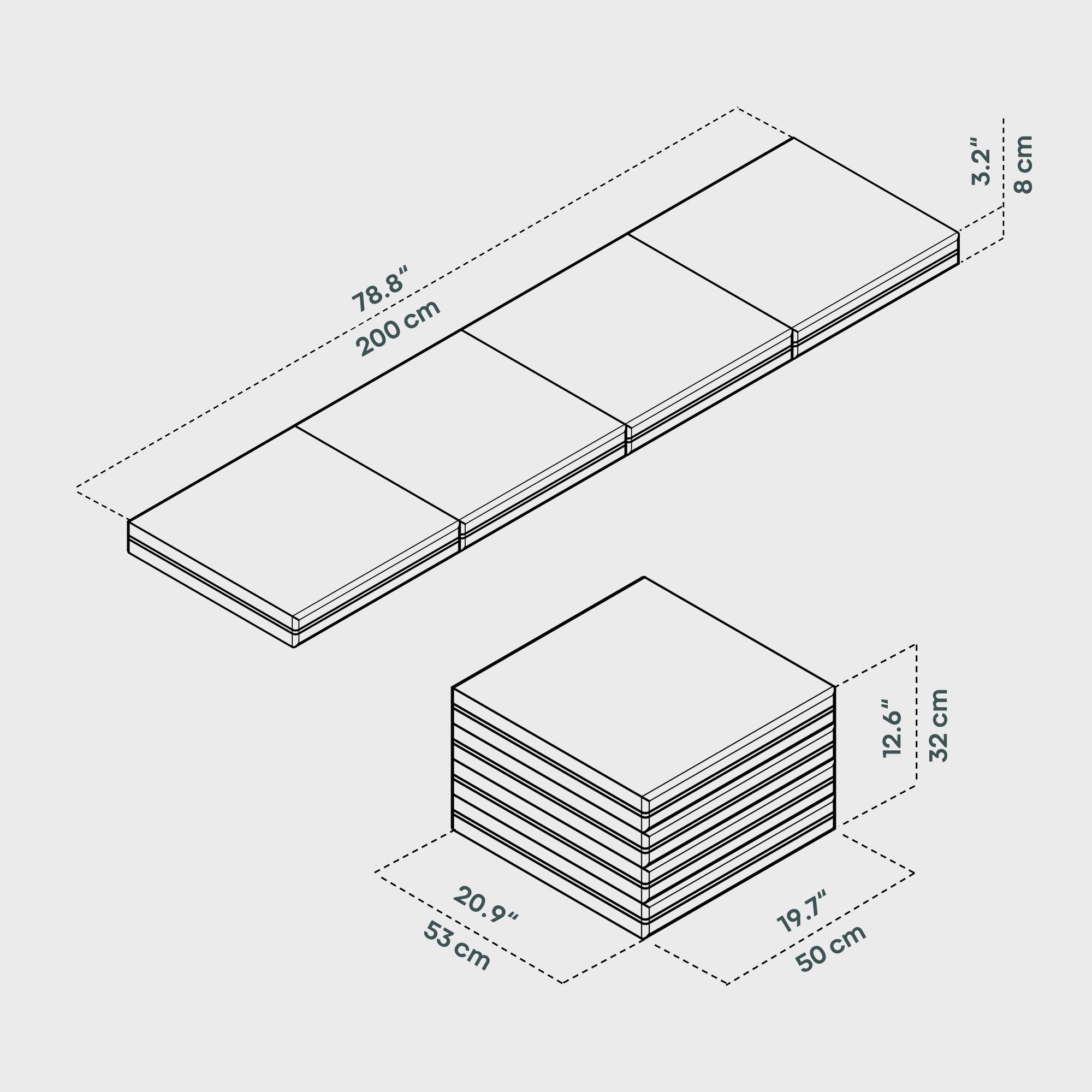 BOXIO SLEEP 53 I Materasso pieghevole per RACK