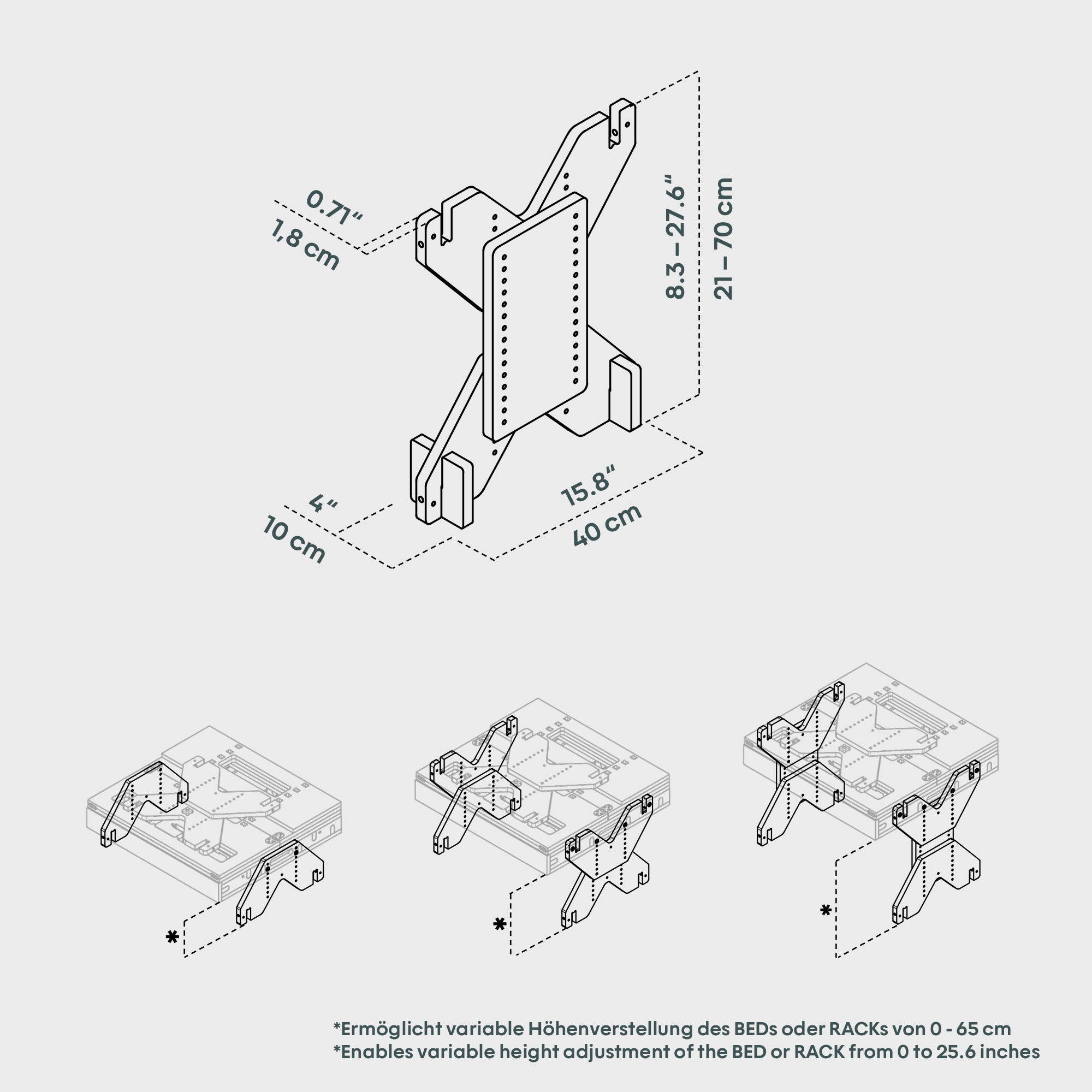 PIEDE BOXIO I Piede regolabile in altezza