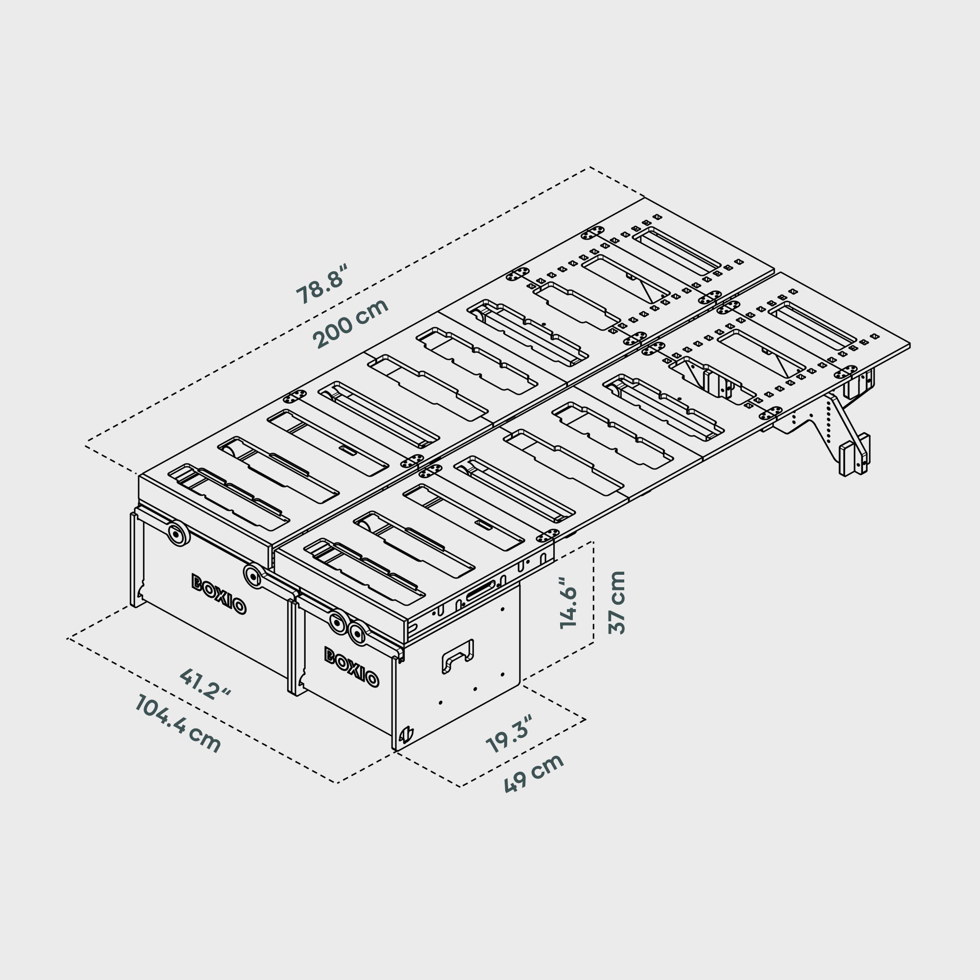 BOXIO RACK BUNDLE M I Box da campeggio modulare