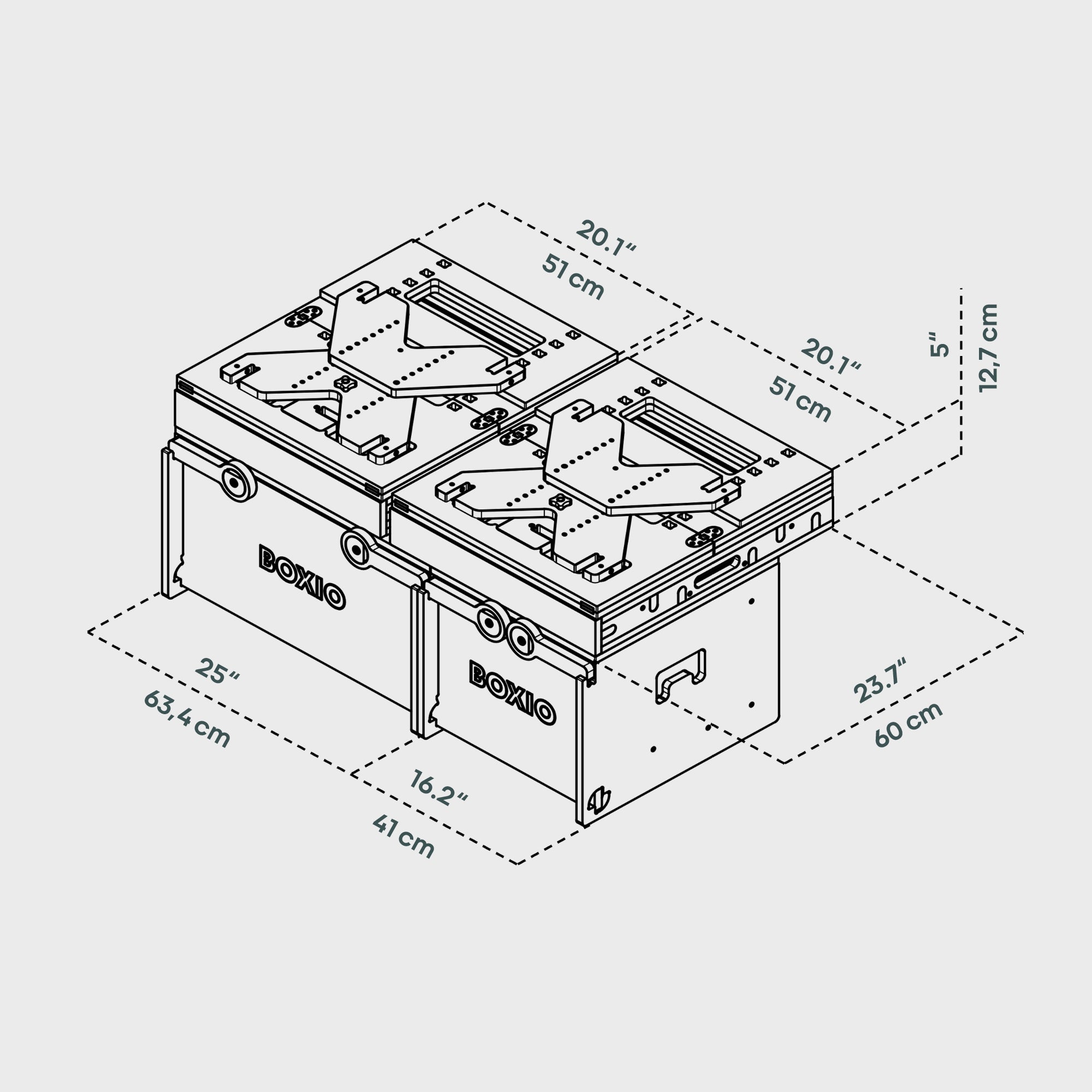 BOXIO RACK BUNDLE M I Box da campeggio modulare