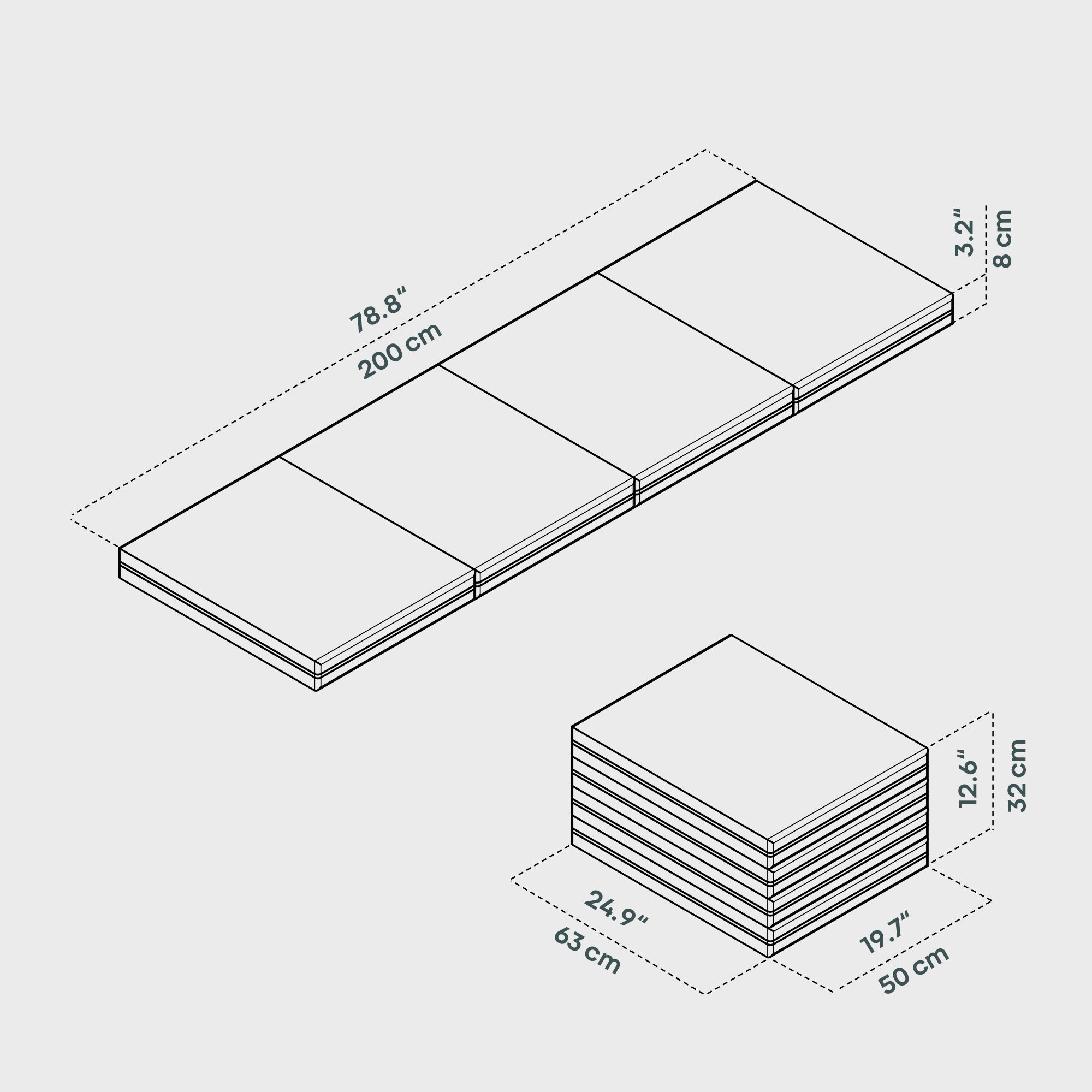BOXIO SLEEP 63 I Folding mattress for the RACK